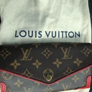 Authentic LV red wallet